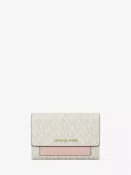 Кошелек 2-в-1 Jet Set среднего размера с фирменным логотипом Michael Kors, розовый