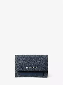 Кошелек 2-в-1 Jet Set среднего размера с фирменным логотипом Michael Kors, черный