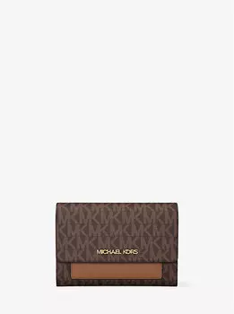 Кошелек 2-в-1 Jet Set среднего размера с фирменным логотипом Michael Kors, коричневый