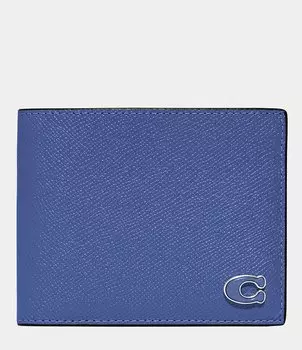 Кошелек 3-в-1 из натуральной кожи COACH, синий