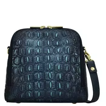 Кошелек Anuschka 668 Zip Around Travel Organizer, цвет Croc Embossed Sapphire