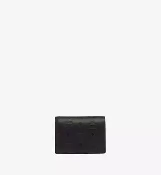 Кошелек Aren Snap из кожи с тисненой монограммой MCM, черный