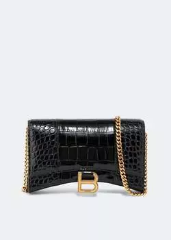 Кошелек BALENCIAGA Hourglass chain wallet, черный