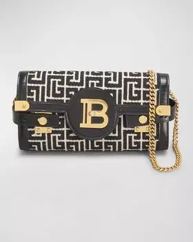 Кошелек BBUzz 23 на цепочке из жаккарда с монограммой Balmain, цвет Black
