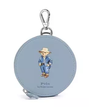 Кошелек Bear Traveller из мелкозернистой коровьей кожи Polo Ralph Lauren, голубой