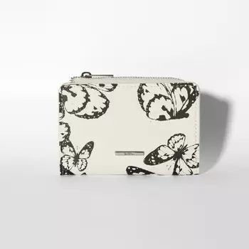 Кошелек Bershka Butterfly Print, белый