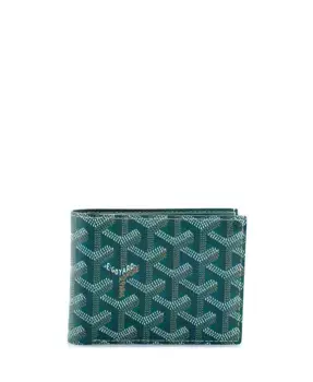 Кошелек Bifold из лакированного полотна Pre-Owned Goyard, зеленый