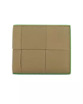 Кошелек Bottega Veneta Cassette Bi-Fold, цвет Taupe Parakeet & Taupe Silver