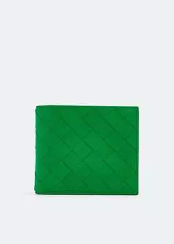 Кошелек BOTTEGA VENETA Intrecciato bi-fold wallet, зеленый