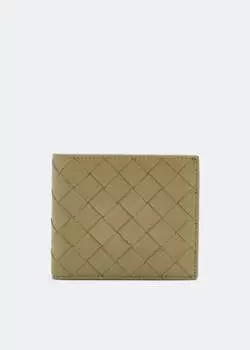 Кошелек BOTTEGA VENETA Intrecciato bi-fold wallet, зеленый