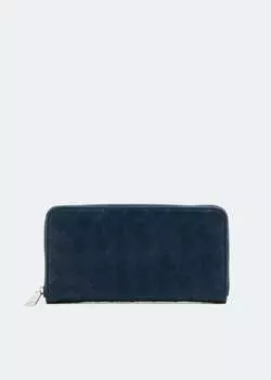 Кошелек BOTTEGA VENETA Intrecciato zip-around wallet, синий