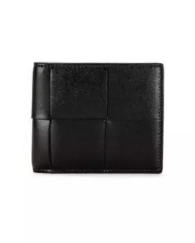 Кошелек Bottega Veneta Urban Leather Billfold, цвет Black & Silver