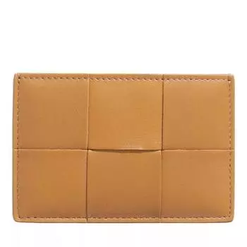 Кошелек card holder leather Bottega Veneta, коричневый