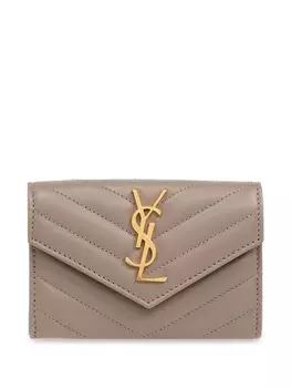 Кошелек Cassandre из матлассе Saint Laurent, бежевый