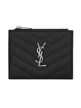 Кошелек Cassandre Matelass Bifold из кожи с тиснением Grain De Poudre Saint Laurent