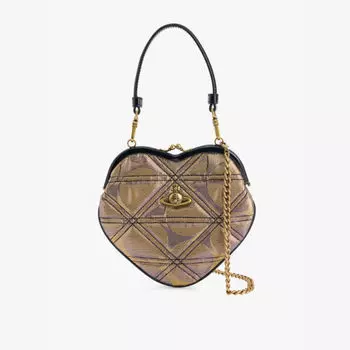 Кошелек через плечо Belle Heart Frame из переработанного полиэстера Vivienne Westwood, золотой