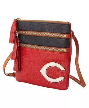 Кошелек через плечо Cincinnati Reds Infield с тройной молнией Dooney & Bourke, красный