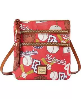 Кошелек через плечо с тройной молнией Washington Nationals Game Day Dooney & Bourke, белый