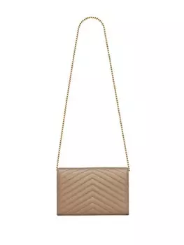 Кошелек Classic на цепочке Saint Laurent, нейтральный цвет