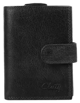 Кошелек Cluty, натуральная кожа, черный