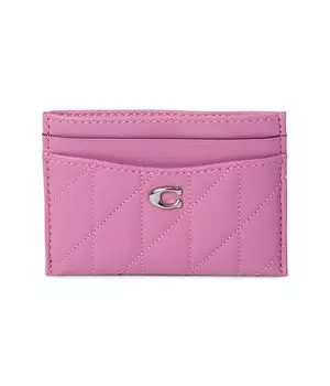 Кошелек COACH Card Case with Pillow Quilting, цвет Fuchsia