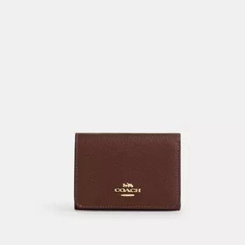 Кошелек Coach Card Holder Wallet, цвет Gold/Tan/Brown