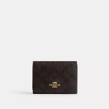 Кошелек Coach Card Holder Wallet, цвет Gold/Walnut/Tan
