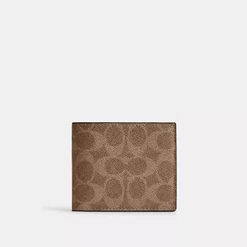 Кошелек Coach Id Billfold Wallet, цвет Qb/Tan/Black