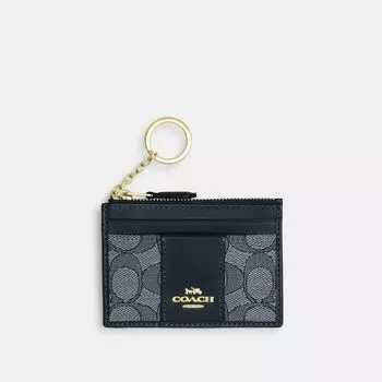 Кошелек Coach Mini Id Skinny, цвет Gold/Navy/Midnight Navy