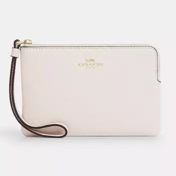 Кошелек Coach Outlet Corner Zip Wristlet, золотой/молочный