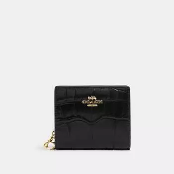 Кошелек COACH Snap Coach Outlet, золотой/черный