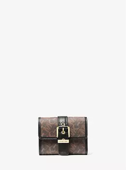 Кошелек Colby Small Empire Monogram тройного сложения Michael Kors, коричневый
