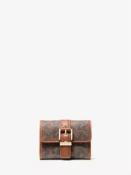 Кошелек Colby Small Empire Monogram тройного сложения Michael Kors, коричневый