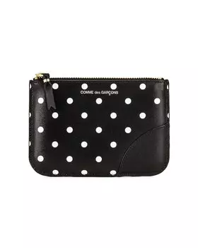 Кошелек Comme des Garons Dots Printed Leather Zip, черный