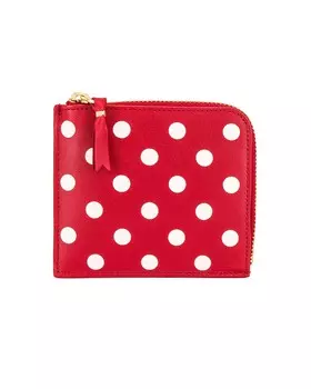 Кошелек Comme des Garons Dots Printed Leather Zip, красный