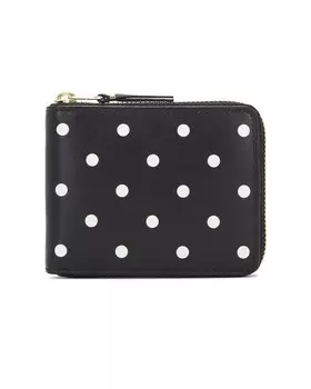 Кошелек Comme des Garons Dots Printed Leather Zip, черный
