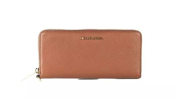 Кошелек Continental из шагреневой кожи Jet Set Travel, большой чемодан, коричневый Michael Kors