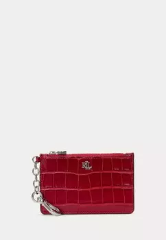 Кошелек CROC-EMBOSSED LEATHER ZIP CARD CASE Lauren Ralph Lauren, красный