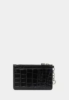 Кошелек CROC-EMBOSSED LEATHER ZIP CARD CASE Lauren Ralph Lauren, черный