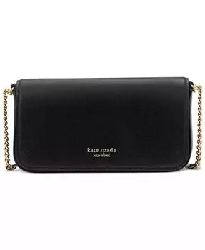 Кошелек Devin из сафьяновой кожи с цепочкой и клапаном Kate Spade New York, коричневый
