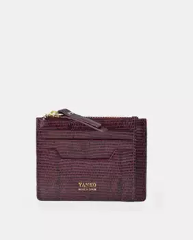 Кошелек для карт джентльмена из кожи с тиснением Yanko, цвет Burdeos