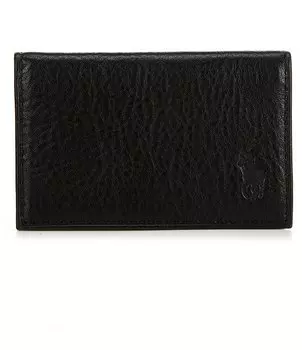 Кошелек для карт из шагреневой кожи Polo Ralph Lauren, черный