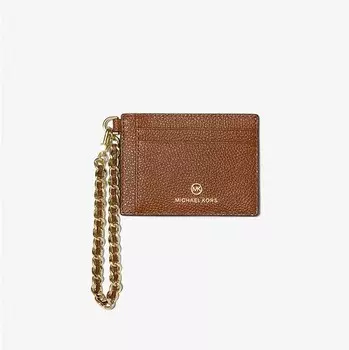 Кошелек для карт Michael Michael Kors Small Pebbled Leather, светло-коричневый