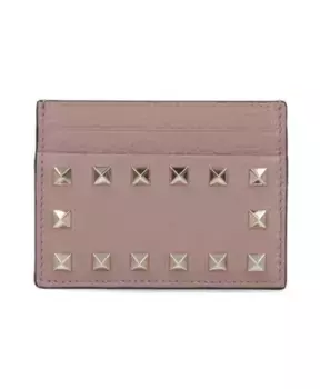 Кошелек для карт с застежкой Rockstud Valentino Garavani, бежевый
