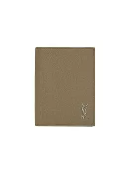 Кошелек для кредитных карт Tiny Cassandre из зерненой кожи Saint Laurent