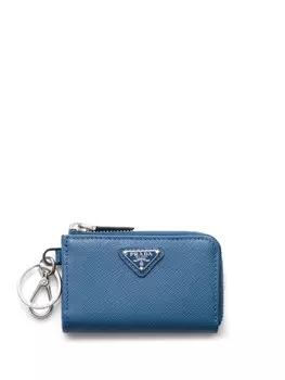 Кошелек для монет из сафьяновой кожи Prada, синий