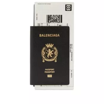 Кошелек для паспорта на молнии Balenciaga, черный