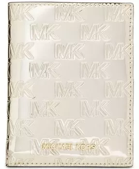 Кошелек для паспорта среднего размера с тиснением логотипа Michael Kors, золото