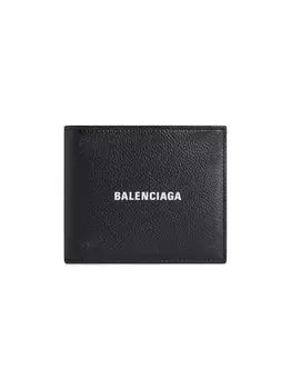 Кошелек для сложенных монет Cash Square с эффектом б/у Balenciaga, черный