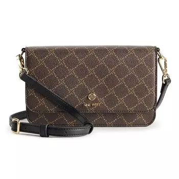 Кошелек для телефона Nine West Lockup через плечо, цвет Brown Black